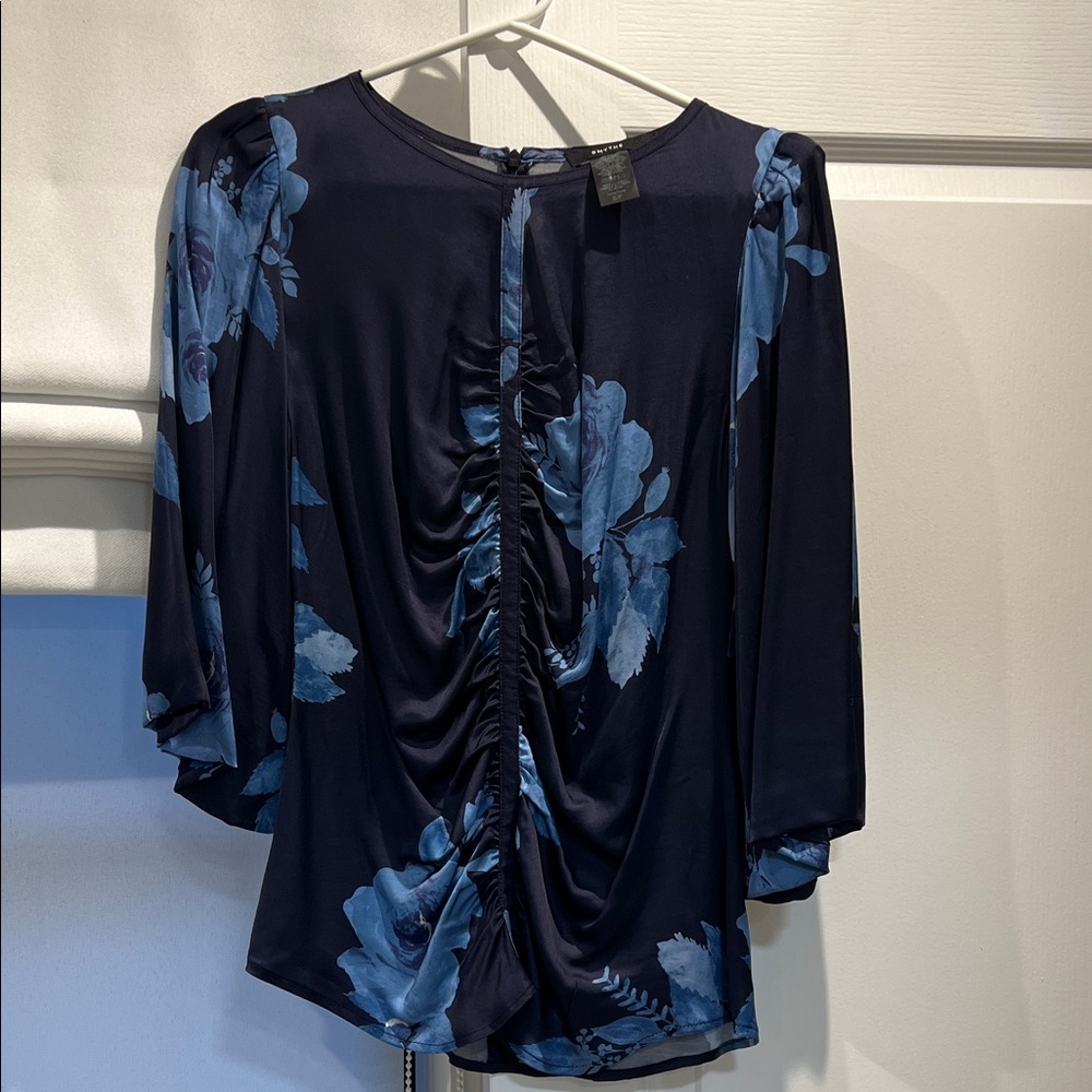 Smythe Navy Blue Floral Blouse